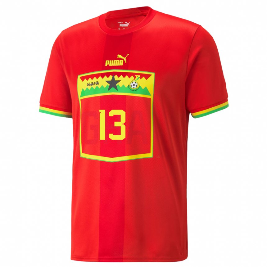 Hombre Camiseta Ghana Felix Afena-gyan #13 Rojo 2ª Equipación 22-24 La Camisa