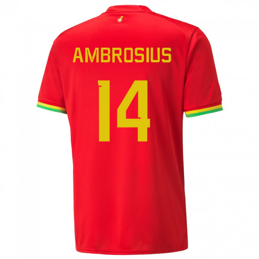 Hombre Camiseta Ghana Stephan Ambrosius #14 Rojo 2ª Equipación 22-24 La Camisa