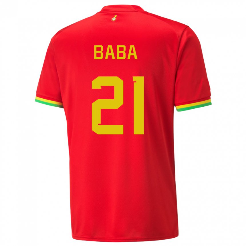 Hombre Camiseta Ghana Iddrisu Baba #21 Rojo 2ª Equipación 22-24 La Camisa