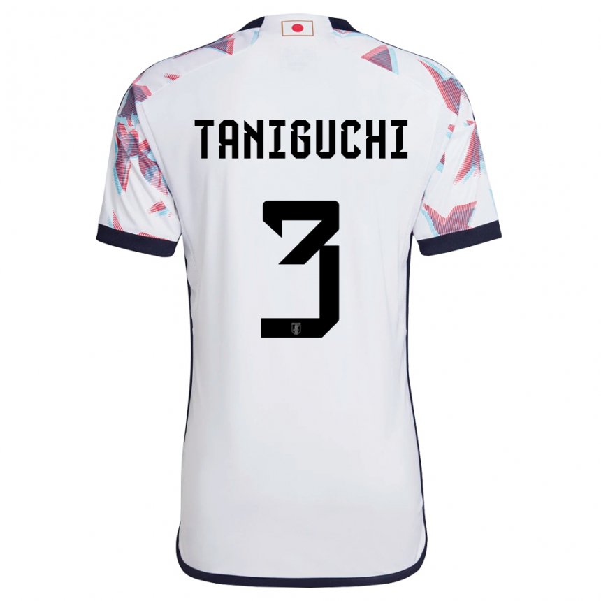Hombre Camiseta Japón Shogo Taniguchi #3 Blanco 2ª Equipación 22-24 La Camisa