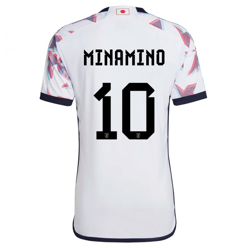 Hombre Camiseta Japón Takumi Minamino #10 Blanco 2ª Equipación 22-24 La Camisa