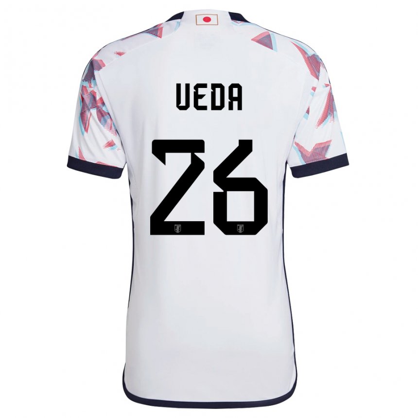 Hombre Camiseta Japón Ayase Ueda #26 Blanco 2ª Equipación 22-24 La Camisa
