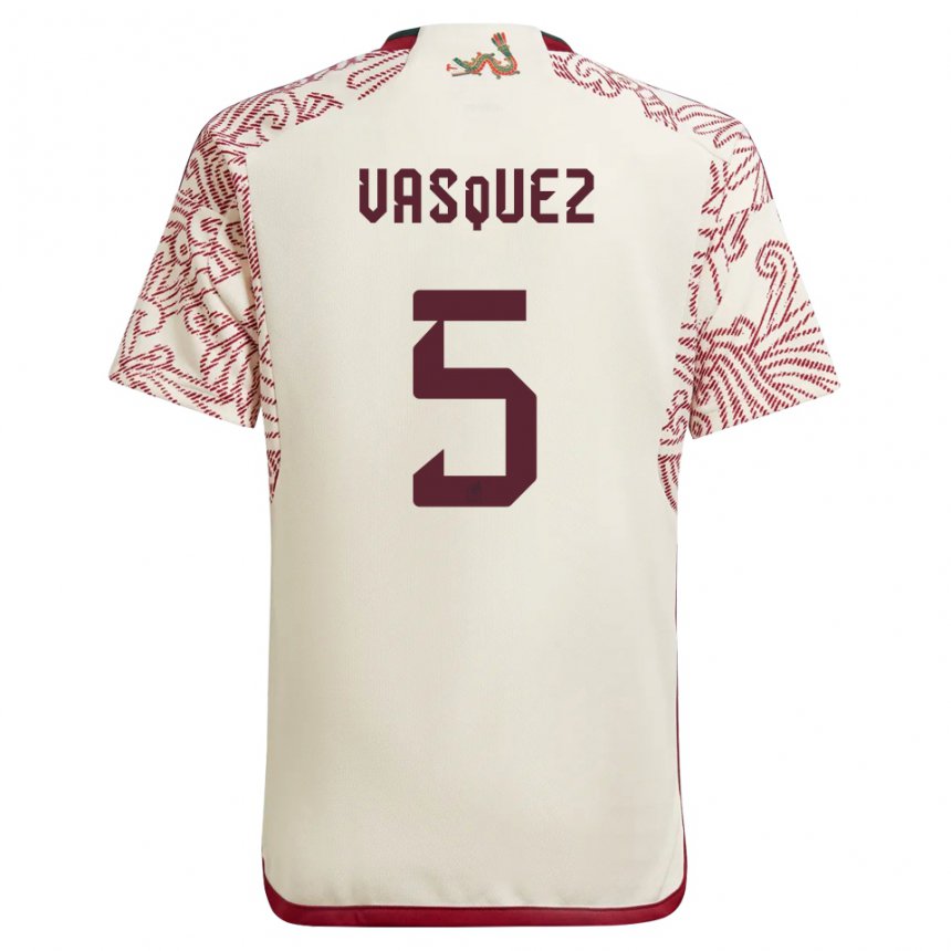 Hombre Camiseta México Johan Vasquez #5 Maravilla Blanco Rojo 2ª Equipación 22-24 La Camisa