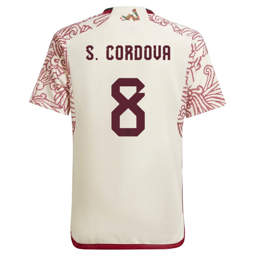 Hombre Camiseta México Sebastian Cordova #8 Maravilla Blanco Rojo 2ª Equipación 22-24 La Camisa