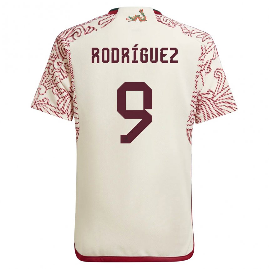 Hombre Camiseta México Carlos Rodriguez #9 Maravilla Blanco Rojo 2ª Equipación 22-24 La Camisa