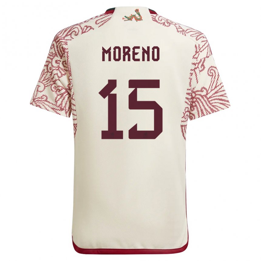 Hombre Camiseta México Hector Moreno #15 Maravilla Blanco Rojo 2ª Equipación 22-24 La Camisa