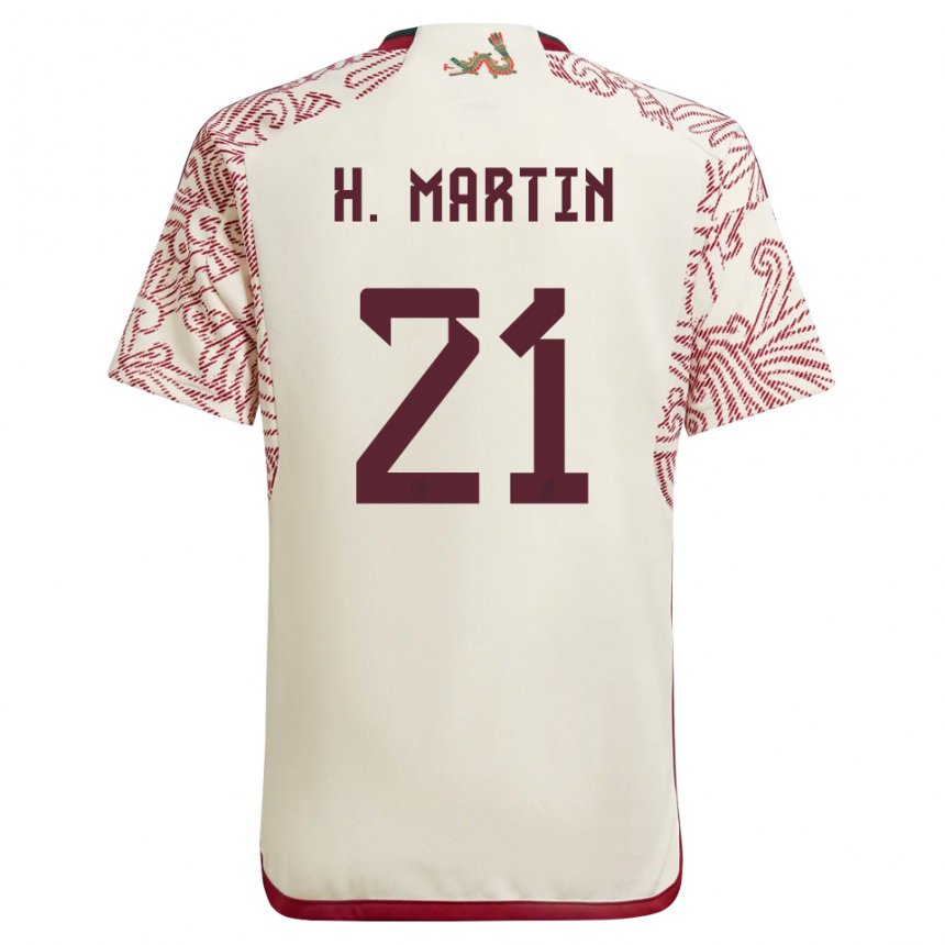 Hombre Camiseta México Henry Martin #21 Maravilla Blanco Rojo 2ª Equipación 22-24 La Camisa