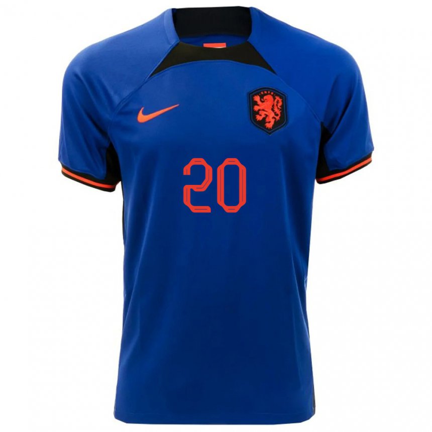 Hombre Camiseta Países Bajos Teun Koopmeiners #20 Azul Real 2ª Equipación 22-24 La Camisa