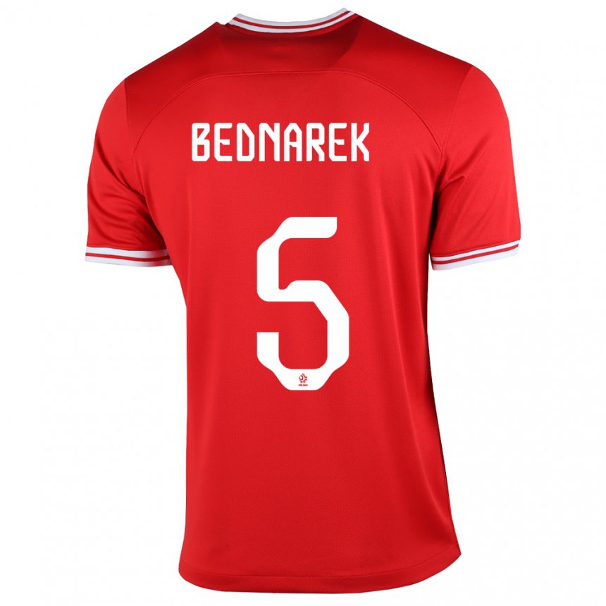 Hombre Camiseta Polonia Jan Bednarek #5 Rojo 2ª Equipación 22-24 La Camisa