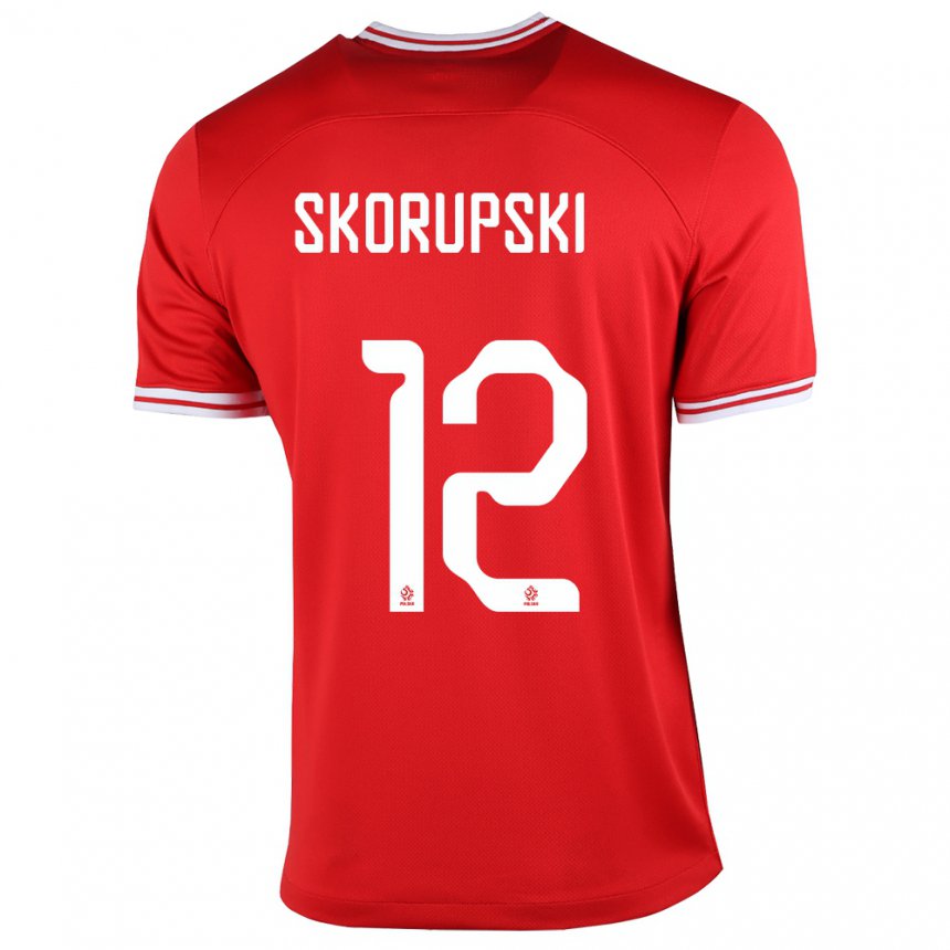 Hombre Camiseta Polonia Lukasz Skorupski #12 Rojo 2ª Equipación 22-24 La Camisa