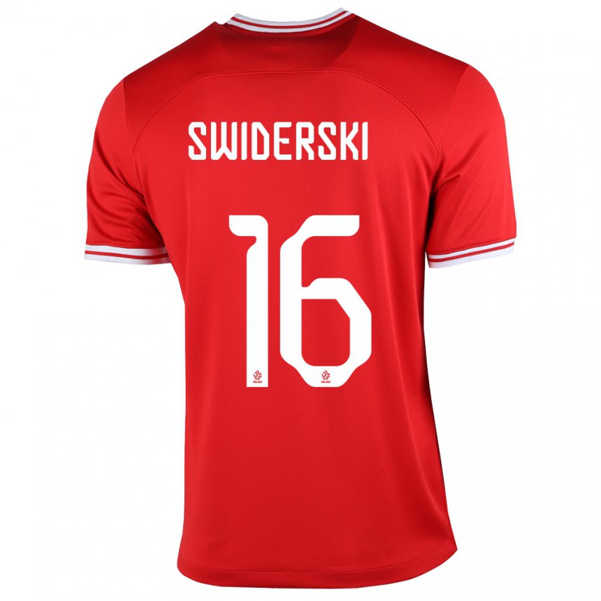 Hombre Camiseta Polonia Karol Swiderski #16 Rojo 2ª Equipación 22-24 La Camisa