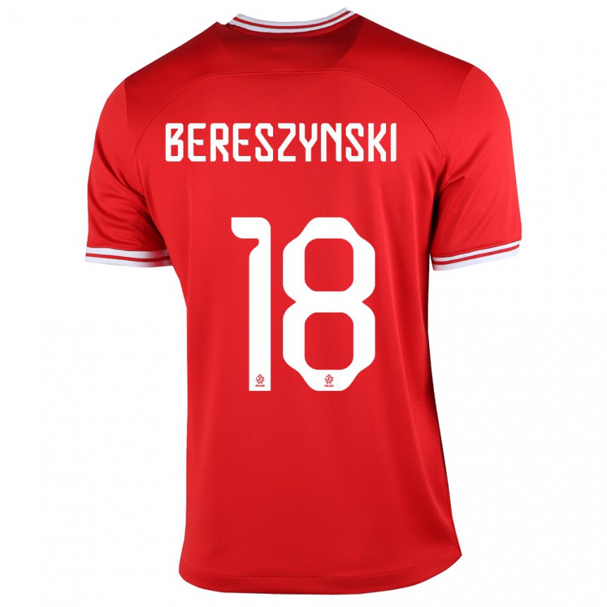 Hombre Camiseta Polonia Bartosz Bereszynski #18 Rojo 2ª Equipación 22-24 La Camisa