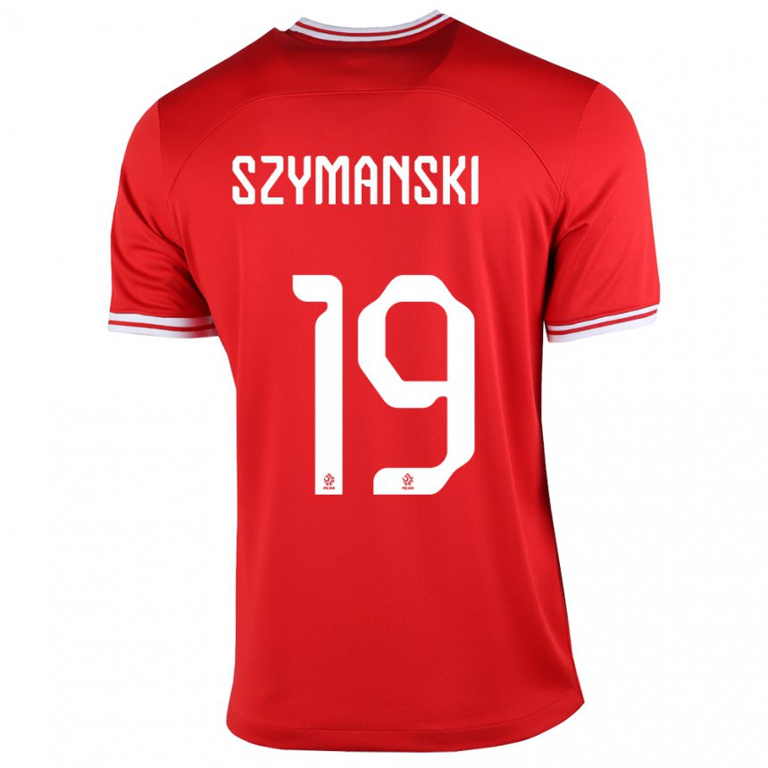 Hombre Camiseta Polonia Sebastian Szymanski #19 Rojo 2ª Equipación 22-24 La Camisa