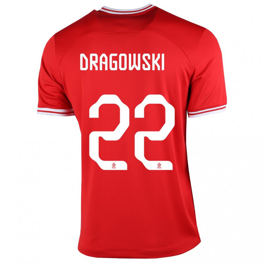 Hombre Camiseta Polonia Bartlomiej Dragowski #22 Rojo 2ª Equipación 22-24 La Camisa