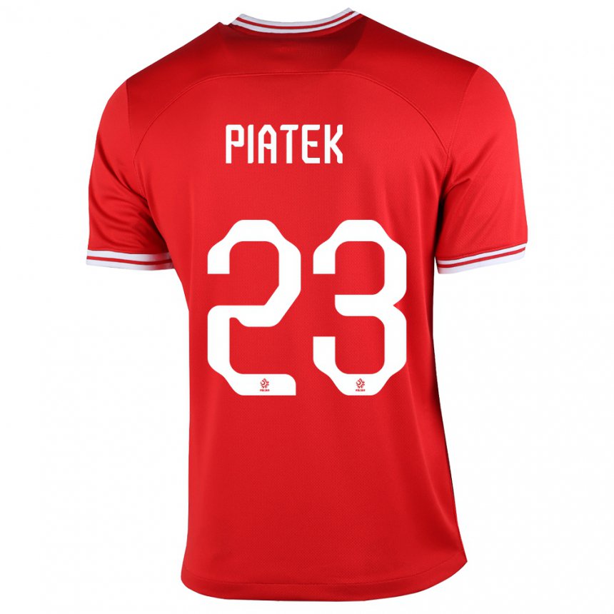 Hombre Camiseta Polonia Krzysztof Piatek #23 Rojo 2ª Equipación 22-24 La Camisa