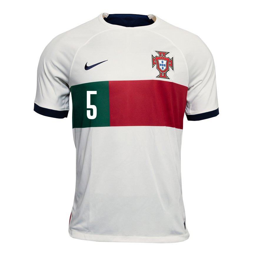 Hombre Camiseta Portugal Raphael Guerreiro #5 Blanco 2ª Equipación 22-24 La Camisa