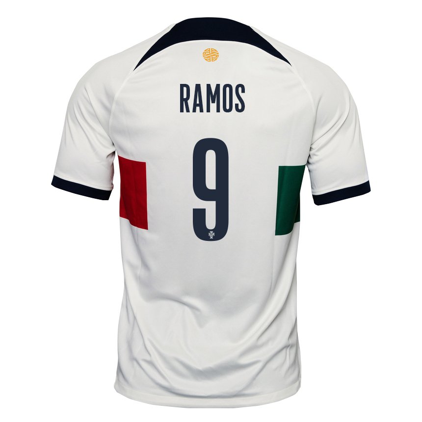 Hombre Camiseta Portugal Goncalo Ramos #9 Blanco 2ª Equipación 22-24 La Camisa