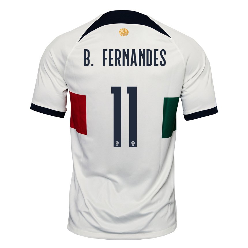 Hombre Camiseta Portugal Bruno Fernandes #11 Blanco 2ª Equipación 22-24 La Camisa