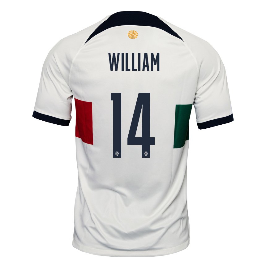 Hombre Camiseta Portugal William Carvalho #14 Blanco 2ª Equipación 22-24 La Camisa