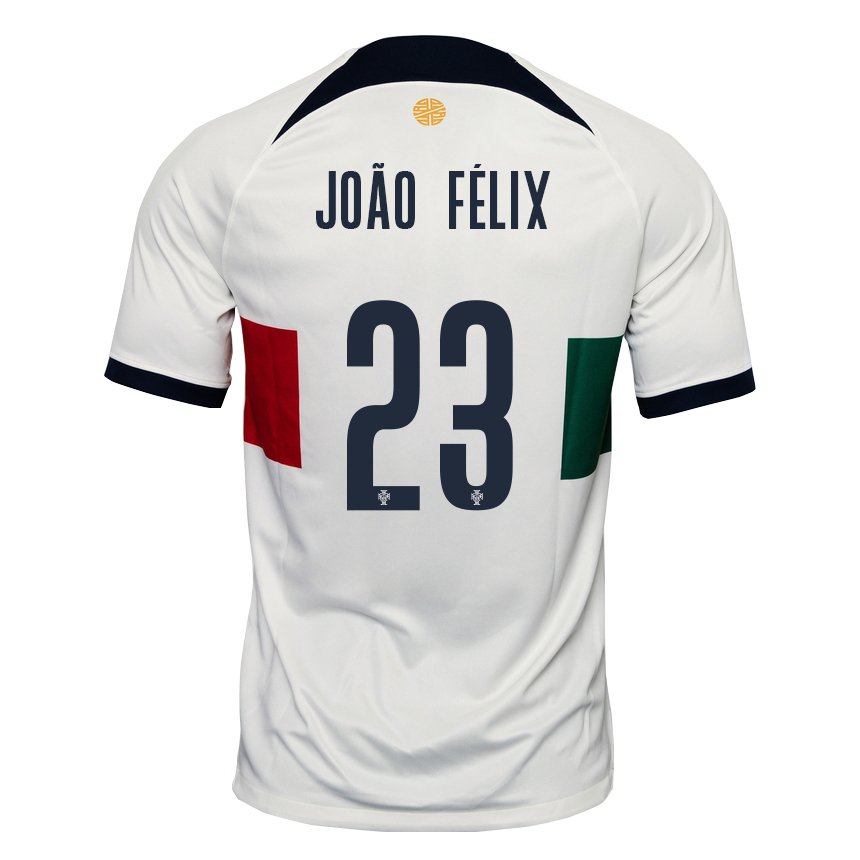 Hombre Camiseta Portugal Joao Felix #23 Blanco 2ª Equipación 22-24 La Camisa