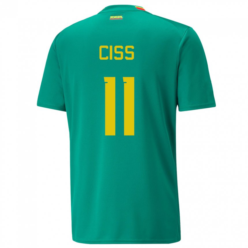 Hombre Camiseta Senegal Pathe Ciss #11 Verde 2ª Equipación 22-24 La Camisa