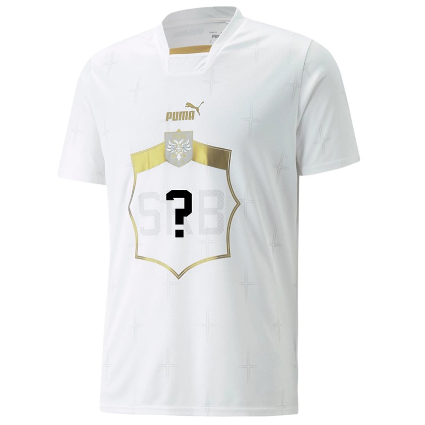 Hombre Camiseta Serbia Su Nombre #0 Blanco 2ª Equipación 22-24 La Camisa