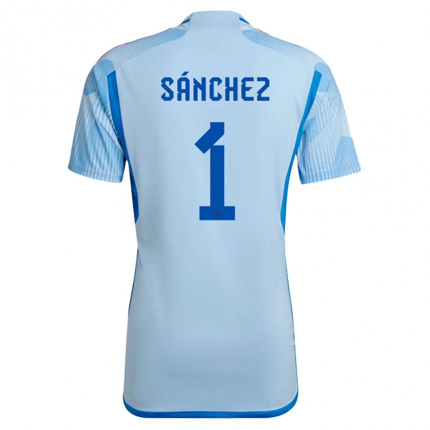 Hombre Camiseta España Robert Sanchez #1 Cielo Azul 2ª Equipación 22-24 La Camisa