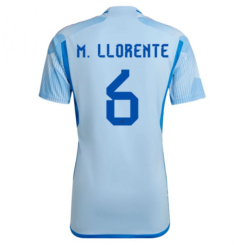 Hombre Camiseta España Marcos Llorente #6 Cielo Azul 2ª Equipación 22-24 La Camisa