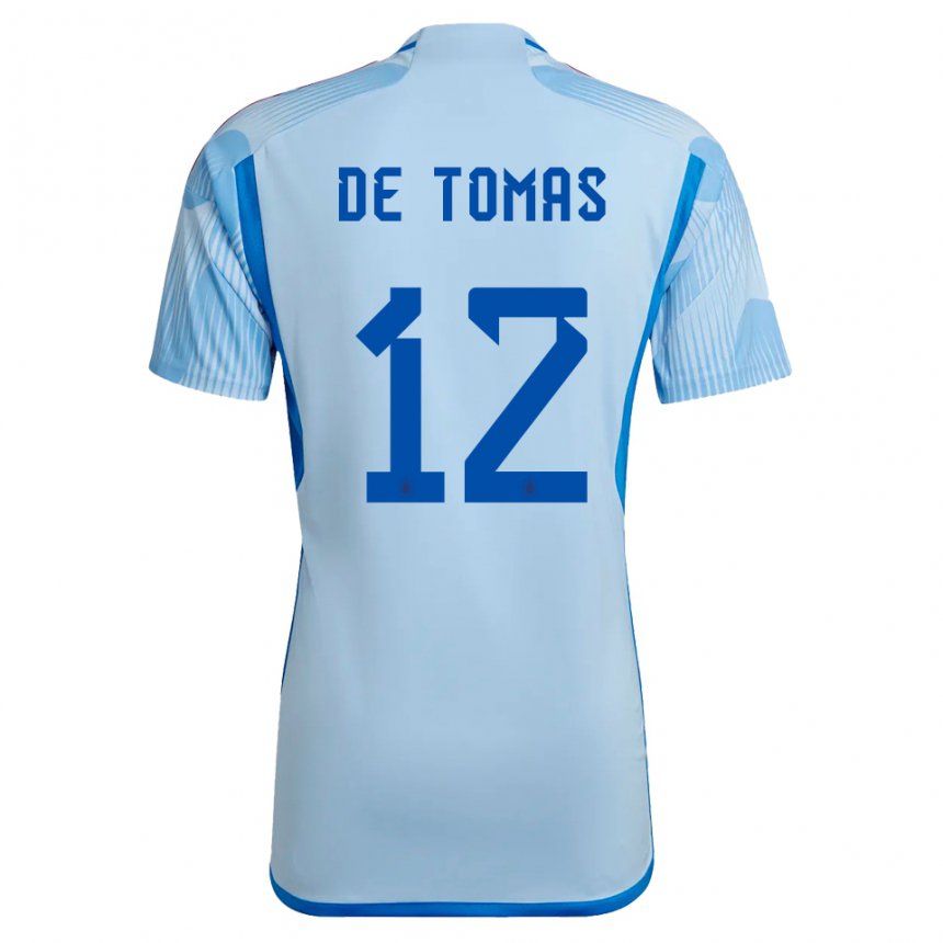 Hombre Camiseta España Raul De Tomas #12 Cielo Azul 2ª Equipación 22-24 La Camisa
