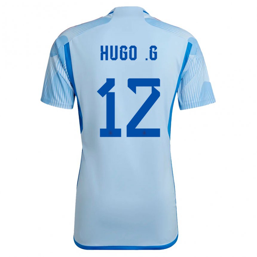 Hombre Camiseta España Hugo Guillamon #12 Cielo Azul 2ª Equipación 22-24 La Camisa