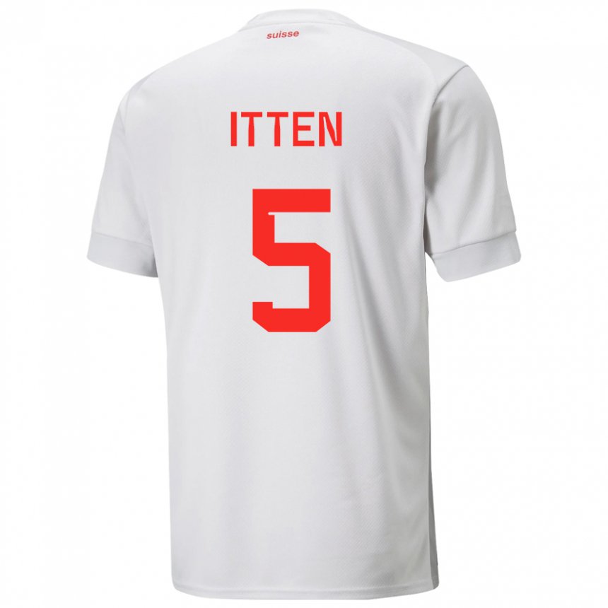 Hombre Camiseta Suiza Cedric Itten #5 Blanco 2ª Equipación 22-24 La Camisa