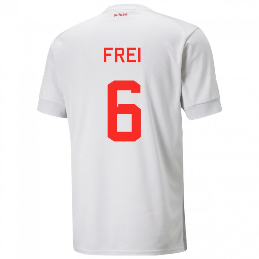 Hombre Camiseta Suiza Fabian Frei #6 Blanco 2ª Equipación 22-24 La Camisa