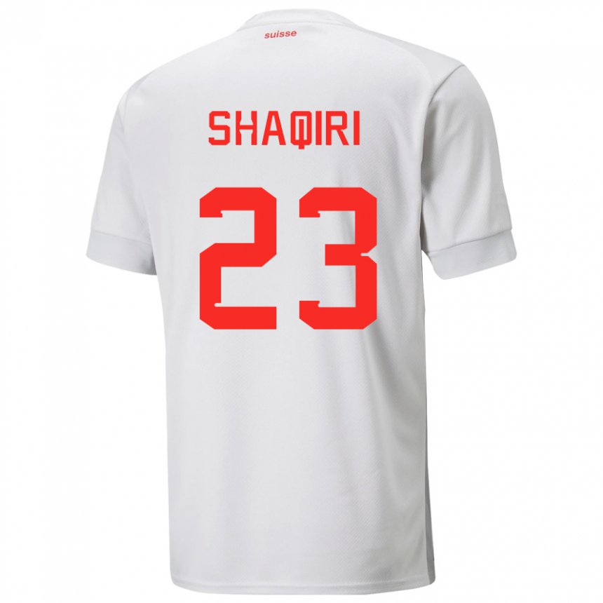 Hombre Camiseta Suiza Xherdan Shaqiri #23 Blanco 2ª Equipación 22-24 La Camisa