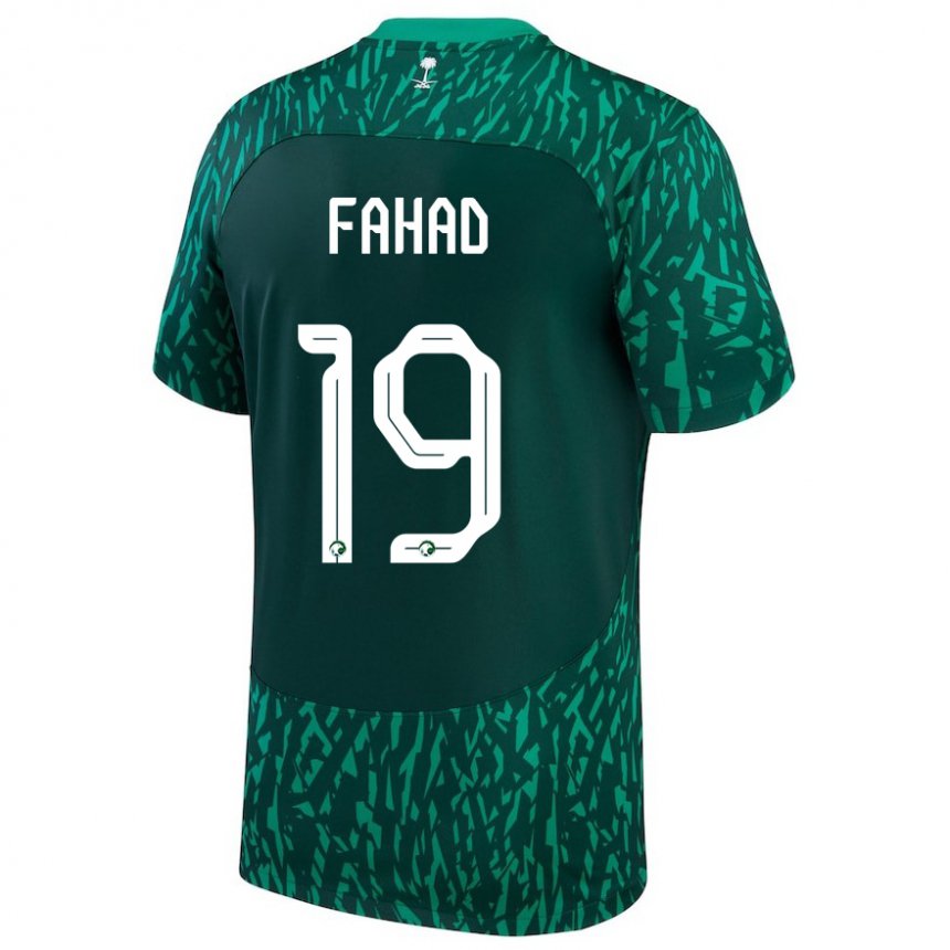 Hombre Camiseta Arabia Saudita Fahad Al Muwallad #19 Verde Oscuro 2ª Equipación 22-24 La Camisa
