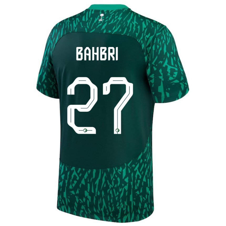 Hombre Camiseta Arabia Saudita Hatan Bahbri #27 Verde Oscuro 2ª Equipación 22-24 La Camisa