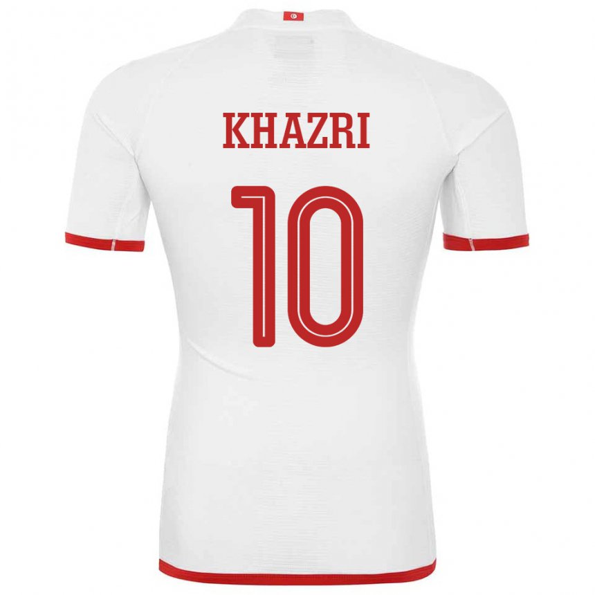 Hombre Camiseta Túnez Wahbi Khazri #10 Blanco 2ª Equipación 22-24 La Camisa