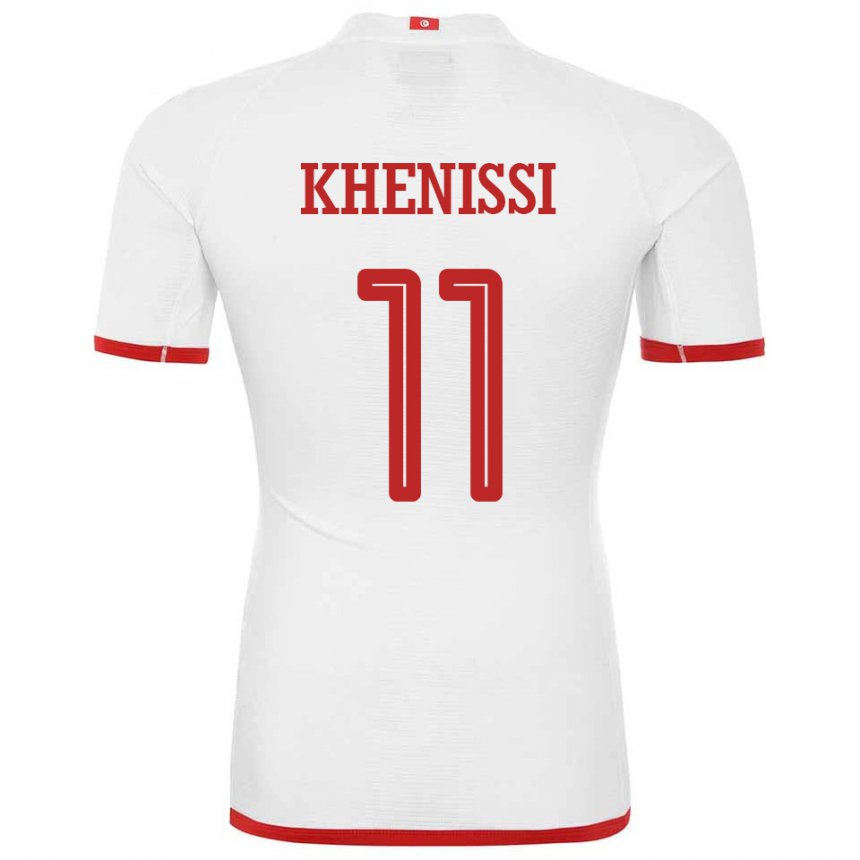 Hombre Camiseta Túnez Taha Yassine Khenissi #11 Blanco 2ª Equipación 22-24 La Camisa
