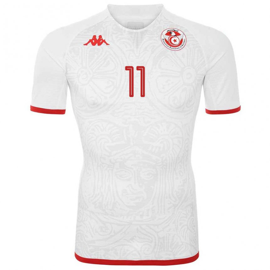 Hombre Camiseta Túnez Taha Yassine Khenissi #11 Blanco 2ª Equipación 22-24 La Camisa