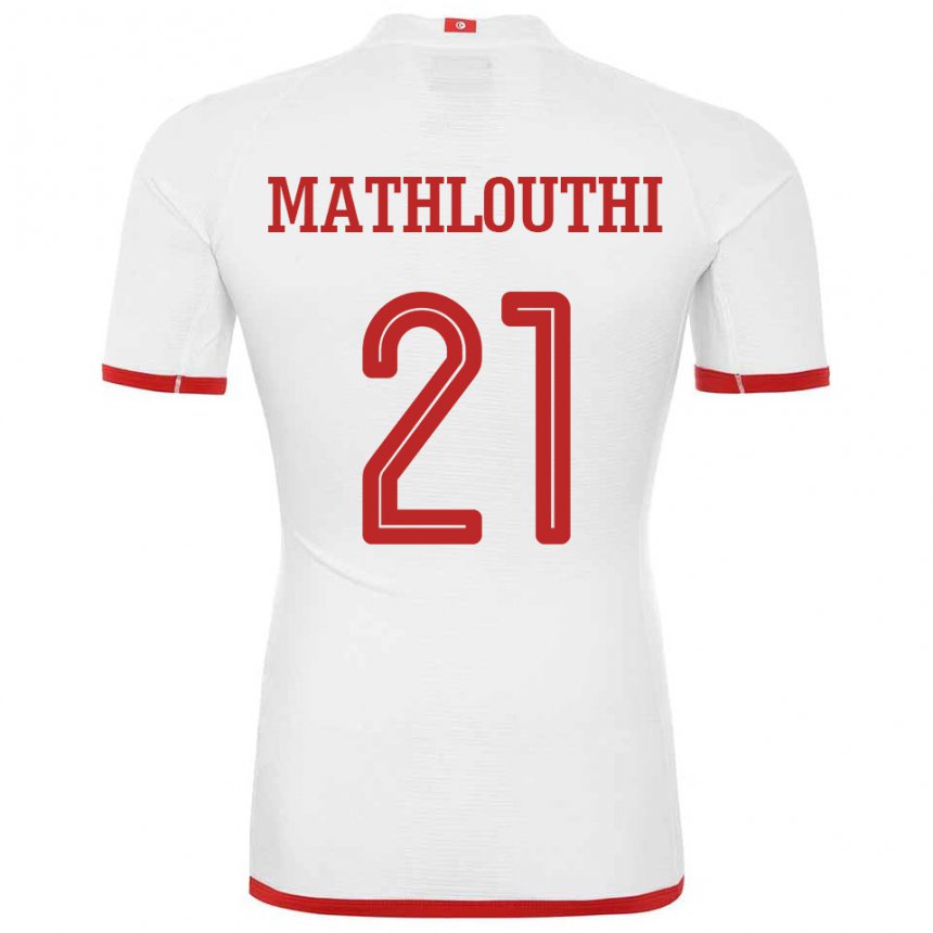 Hombre Camiseta Túnez Hamza Mathlouthi #21 Blanco 2ª Equipación 22-24 La Camisa