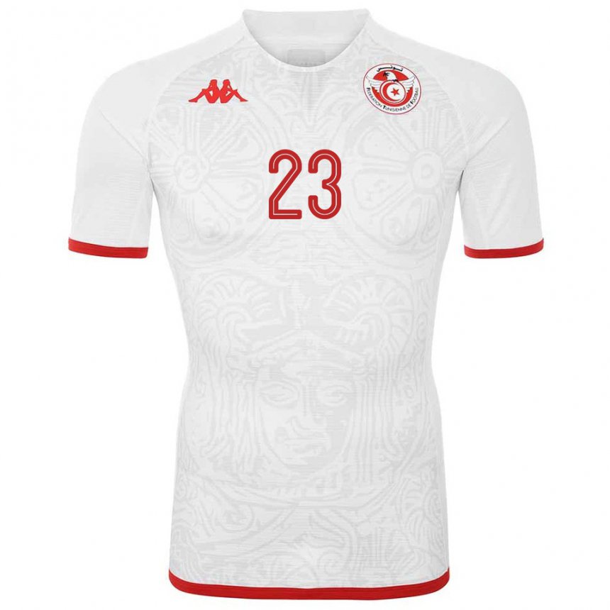 Hombre Camiseta Túnez Naim Sliti #23 Blanco 2ª Equipación 22-24 La Camisa