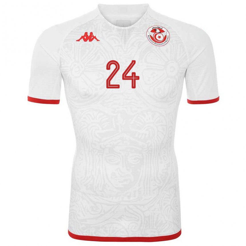 Hombre Camiseta Túnez Rami Kaib #24 Blanco 2ª Equipación 22-24 La Camisa