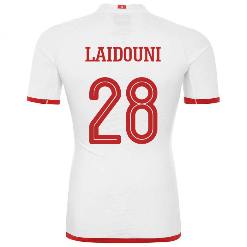 Hombre Camiseta Túnez Aissa Laidouni #28 Blanco 2ª Equipación 22-24 La Camisa