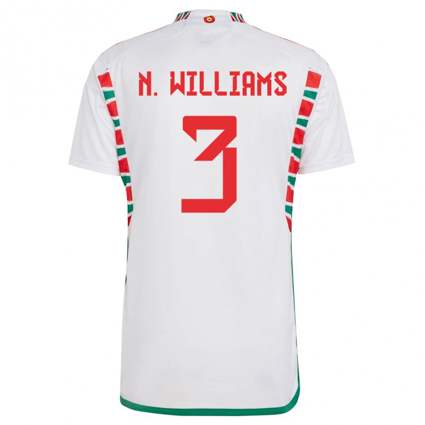 Hombre Camiseta Gales Neco Williams #3 Blanco 2ª Equipación 22-24 La Camisa