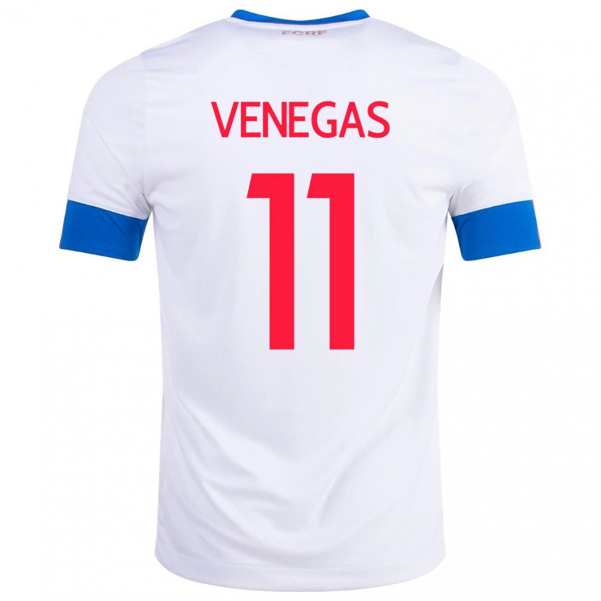 Hombre Camiseta Costa Rica Johan Venegas #11 Blanco 2ª Equipación 22-24 La Camisa