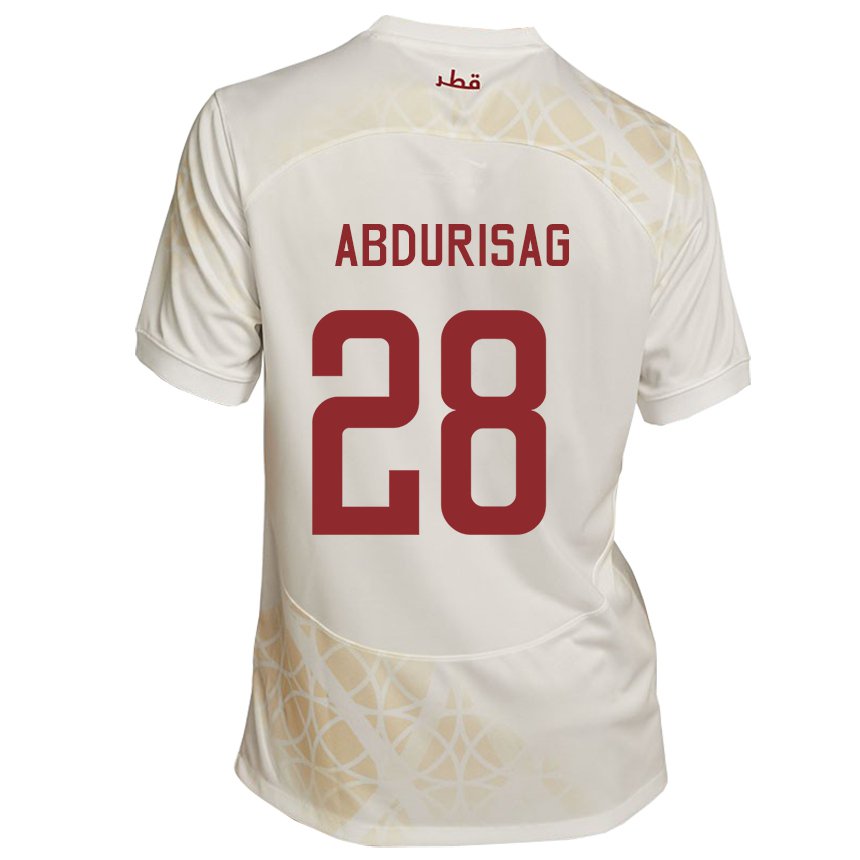 Hombre Camiseta Catar Yusuf Abdurisag #28 Beis Dorado 2ª Equipación 22-24 La Camisa