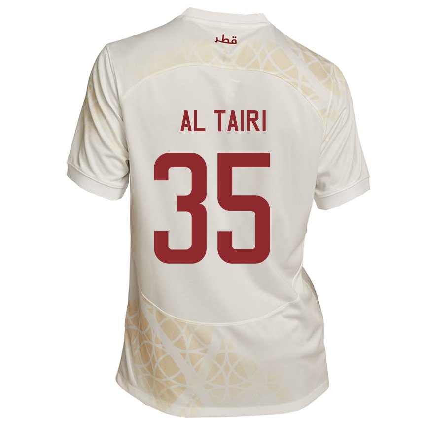 Hombre Camiseta Catar Osamah Al Tairi #35 Beis Dorado 2ª Equipación 22-24 La Camisa