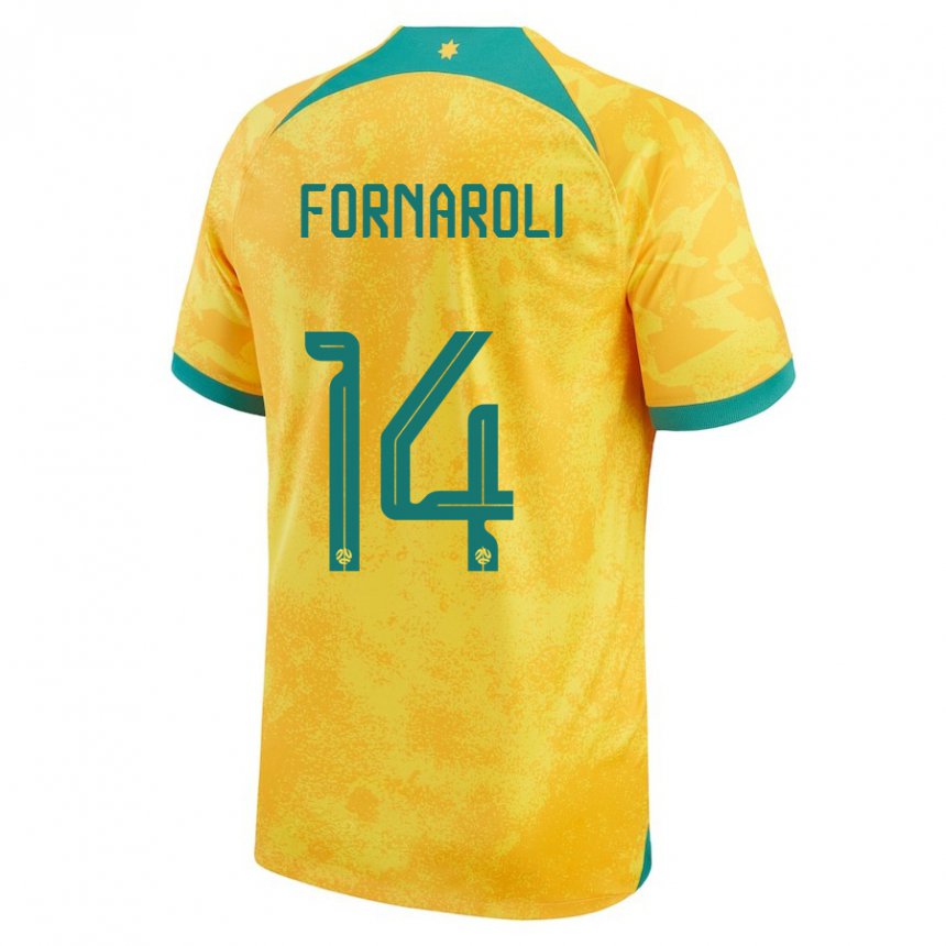 Mujer Camiseta Australia Bruno Fornaroli #14 Dorado 1ª Equipación 22-24 La Camisa