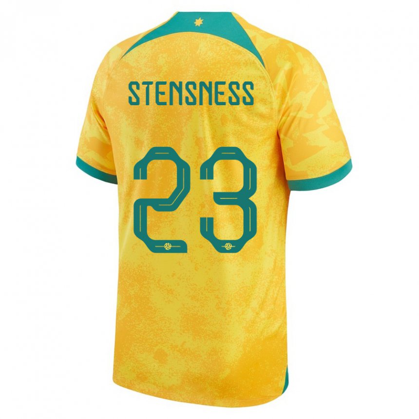 Mujer Camiseta Australia Gianni Stensness #23 Dorado 1ª Equipación 22-24 La Camisa