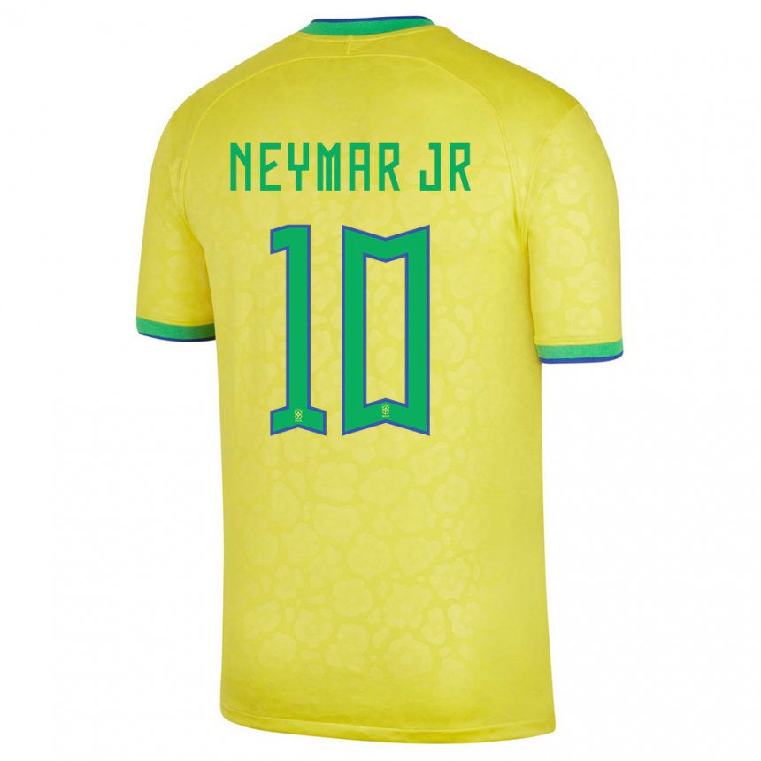 Mujer Camiseta Brasil Neymar #10 Amarillo 1ª Equipación 22-24 La Camisa