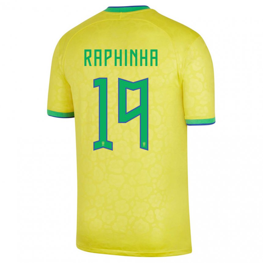 Mujer Camiseta Brasil Raphinha #19 Amarillo 1ª Equipación 22-24 La Camisa
